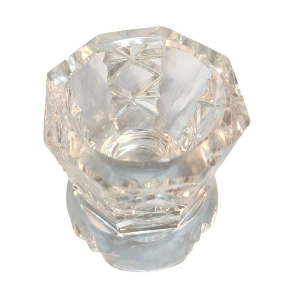 Vintage Lead Crystal Toothpick Holder, Small Vase With Starburst Design - Picture 8 of 8